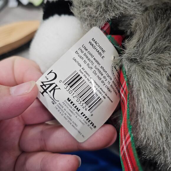 24k Polar Puff Raleigh Raccoon Plush Stuffed Animal Bow Tie Gray Wildlife NEW - Picture 9 of 9